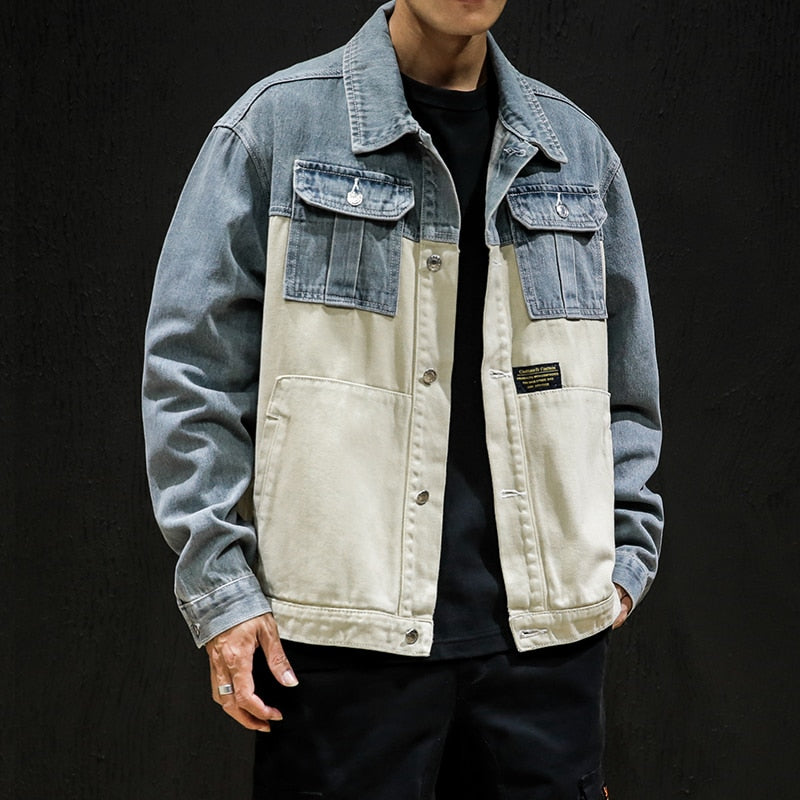 Autumn denim jacket men's jacket light blue casual teen denim clothes long sleeve denim pilot trend handsome