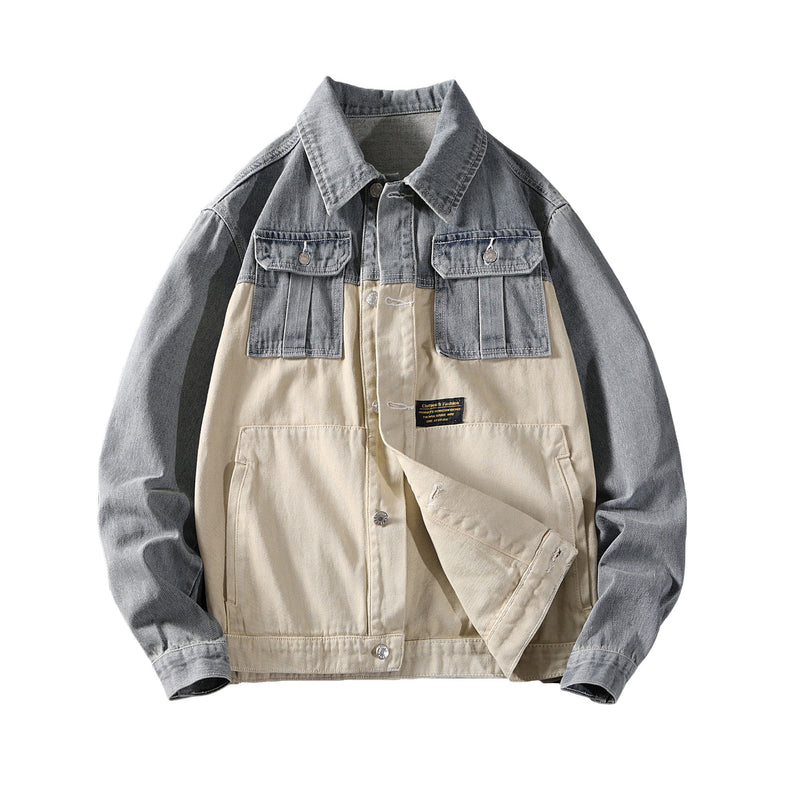 Autumn denim jacket men's jacket light blue casual teen denim clothes long sleeve denim pilot trend handsome