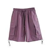 2021 Summer New Youth Popular Men's Loose Solid Color Big Pocke Pants Fashion Casual Fashion Casual Straight Shorts