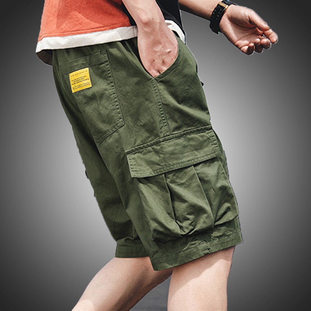 Men Summer Shorts Big Pockets Cargo Shorts High Street Fashion Army Green Military Tactical Shorts Men Loose