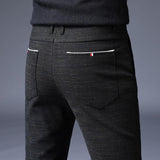 2021 Men's Stripe Casual Pants Mens Four Seasons High Quality Business Trousers Men's Straight Harem Pants