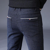 2021 Men's Stripe Casual Pants Mens Four Seasons High Quality Business Trousers Men's Straight Harem Pants