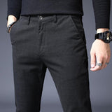 2021 Men's Stripe Casual Pants Mens Four Seasons High Quality Business Trousers Men's Straight Harem Pants