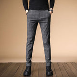 2021 Men's Stripe Casual Pants Mens Four Seasons High Quality Business Trousers Men's Straight Harem Pants