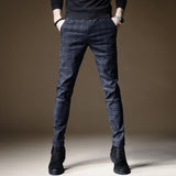 2021 Men's Stripe Casual Pants Mens Four Seasons High Quality Business Trousers Men's Straight Harem Pants