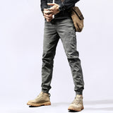 Military Tactical Cargo Pants Men Fashion Korean Streetwear Casual Stretch Cotton Slim Trousers