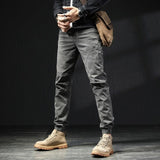 Military Tactical Cargo Pants Men Fashion Korean Streetwear Casual Stretch Cotton Slim Trousers