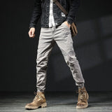 Military Tactical Cargo Pants Men Fashion Korean Streetwear Casual Stretch Cotton Slim Trousers