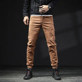 Military Tactical Cargo Pants Men Fashion Korean Streetwear Casual Stretch Cotton Slim Trousers