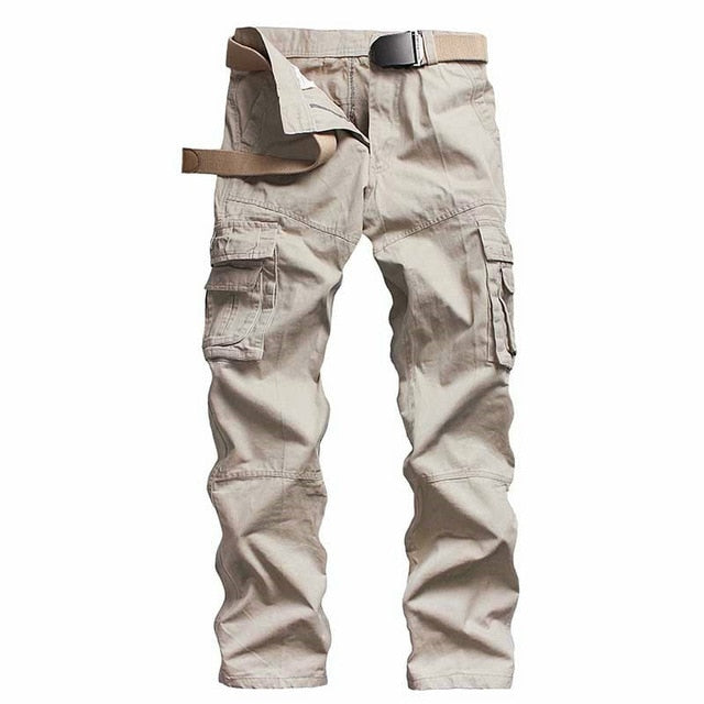Mens Autumn Winter Trousers Cargo Pants Men Cotton Multi-Pockets Military Outdoor Pants Casual Cotton Trousers Male