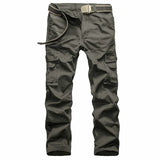Mens Autumn Winter Trousers Cargo Pants Men Cotton Multi-Pockets Military Outdoor Pants Casual Cotton Trousers Male