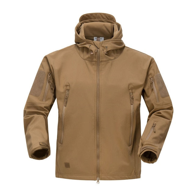 Tactical Jacket Soft Shell Jacket Military Hooded Coat Man Waterproof Windproof Army Fleece Clothing Camo Colors