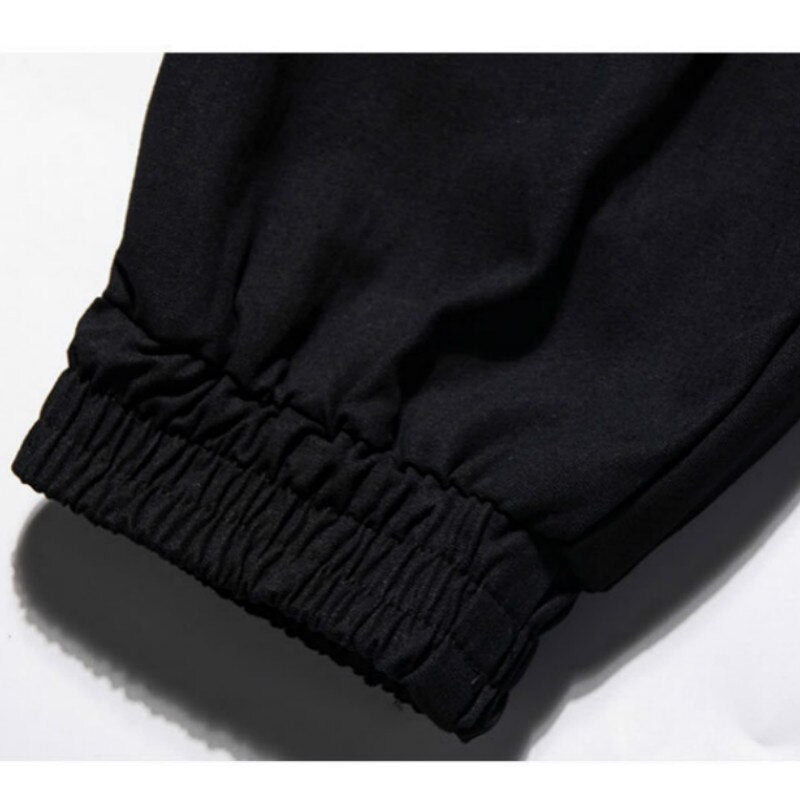 Prowow 2021 Spring Autumn New Men Hip-Hop Style Sports Pants Black Harem Overalls with Multi-pocket Ribbon Casual Streetwear