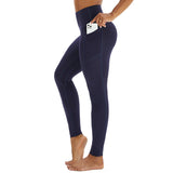 High Waisted Leggings for Women with Pockets Navy