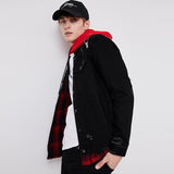 Men's Fake Two-piece Streetwear Denim Caogo Jacket Menswear