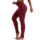 High Waisted Leggings for Women Tummy Control Red