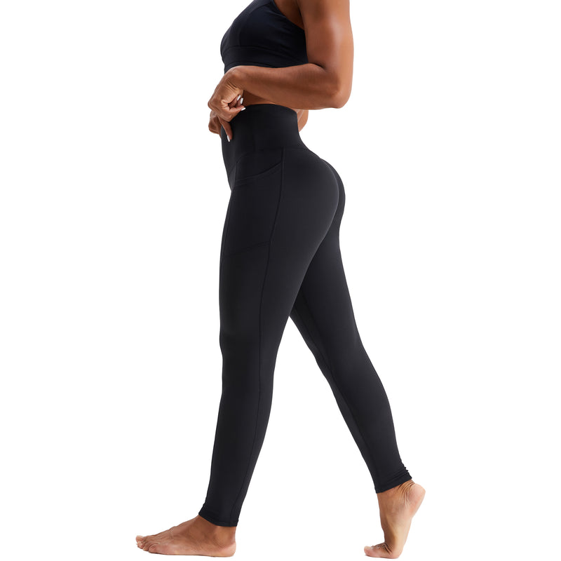 High Waisted Leggings for Women with Pockets Black