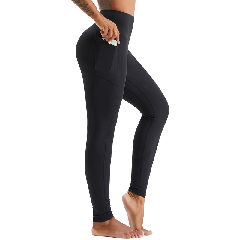 High Waisted Leggings for Women with Pockets Black