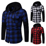 Fashion Plaid Hooded Dual Pockets Long Sleeve Men's Casual Slim Fit Shirt Top Lumberjack Check Shirt Jack Clothes MCL205