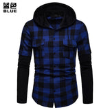 Fashion Plaid Hooded Dual Pockets Long Sleeve Men's Casual Slim Fit Shirt Top Lumberjack Check Shirt Jack Clothes MCL205