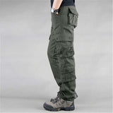 Men's Cargo Pants Multi Pockets Military Style Tactical Pants Cotton Men's Outwear Straight Casual Trousers for Men CK102