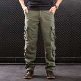 Men's Cargo Pants Multi Pockets Military Style Tactical Pants Cotton Men's Outwear Straight Casual Trousers for Men CK102