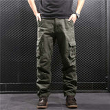 Men's Cargo Pants Multi Pockets Military Style Tactical Pants Cotton Men's Outwear Straight Casual Trousers for Men CK102