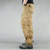 Men's Cargo Pants Multi Pockets Military Style Tactical Pants Cotton Men's Outwear Straight Casual Trousers for Men CK102