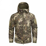 Men's Military Camouflage Fleece Tactical Jacket Men Waterproof  Softshell Windbreaker Winter Army Hooded Coat Hunt Clothes