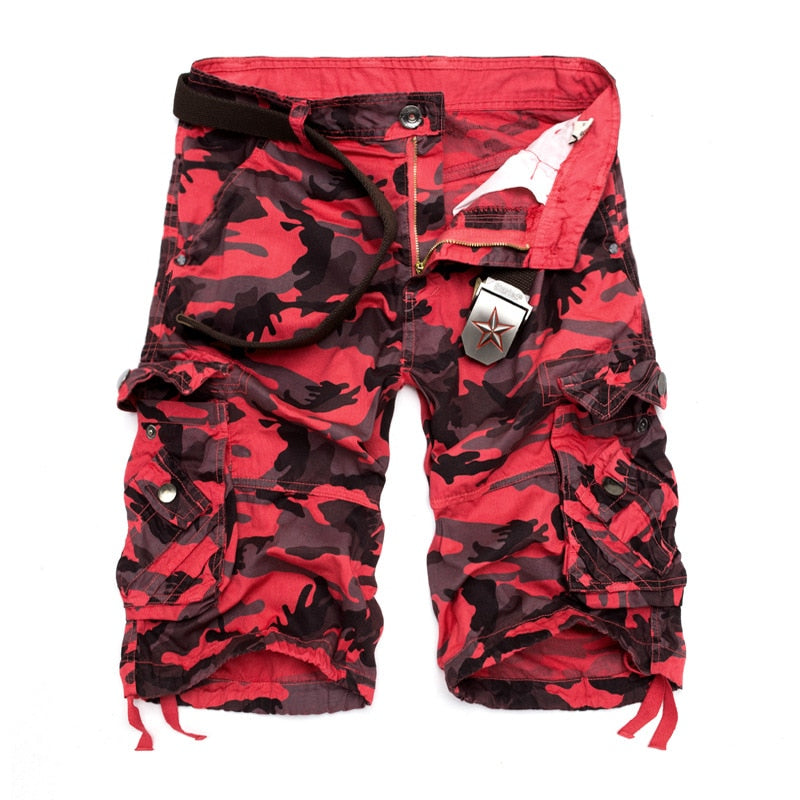2021 New Camouflage Loose Cargo Shorts Men Cool Summer Military Camo Short Pants Homme Cargo Shorts