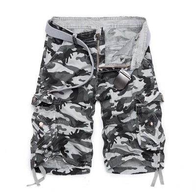 2021 New Camouflage Loose Cargo Shorts Men Cool Summer Military Camo Short Pants Homme Cargo Shorts