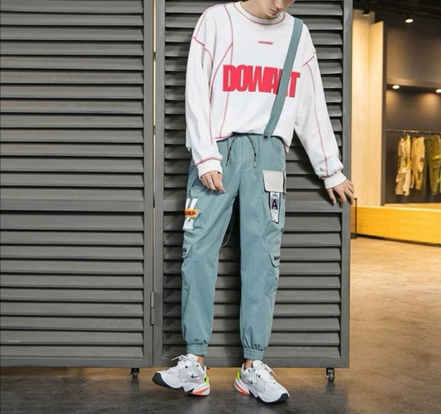 2021 New Hot Jogger Leisure Sports Trousers Men Hip Hop Streetwear Beam Foot Cargo Pants Fashion Printing Men Pants