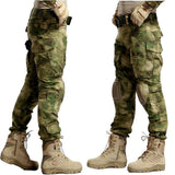 Multicam Camouflage Military Tactical Pants Army Uniform Trouser Hiking Pants Paintball Combat Cargo Pants With Knee Pads