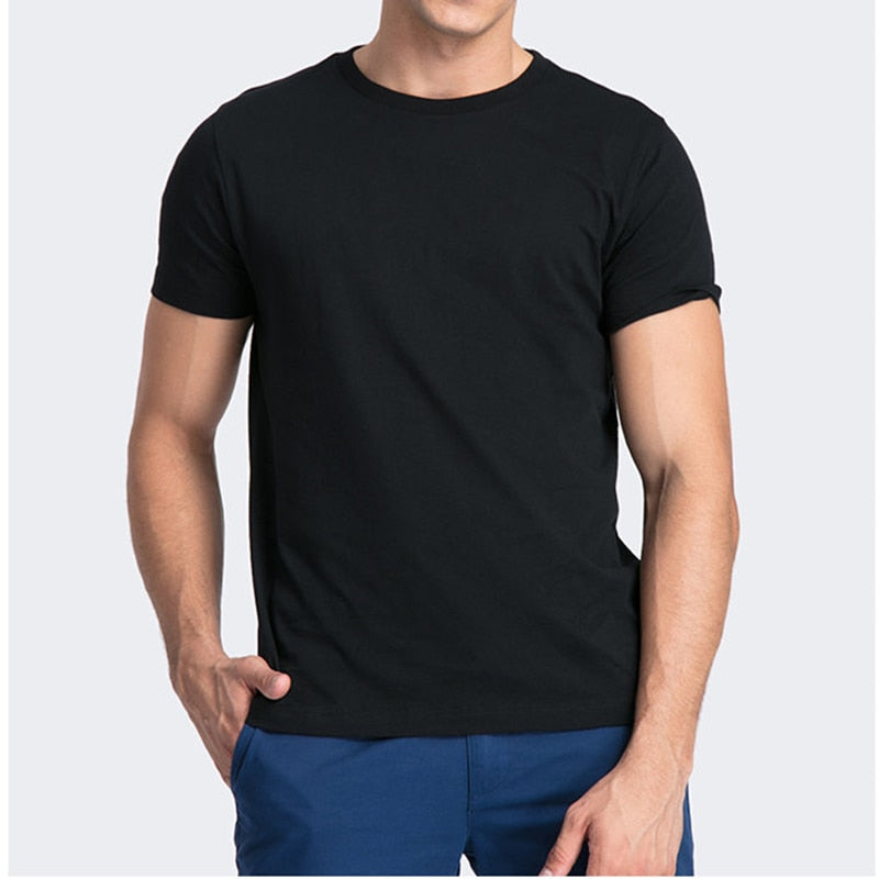 2021 Brand New 100% Cotton Mens T-Shirt O-Neck Short Sleeve Top Tee For Male