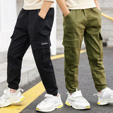 Boy Pants Spring Kids Cargo Pant Trousers Children Boys Casual Letter Pocket Straight Full Pant Bottom for Teenagers