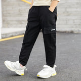 Boy Pants Spring Kids Cargo Pant Trousers Children Boys Casual Letter Pocket Straight Full Pant Bottom for Teenagers