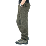 Cotton Cargo Pants Men Overalls Army Military Style Tactical Workout Straight Trousers Outwear Casual Multi Pocket Baggy Pants