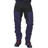 Men's Colorblock Trousers Slim Sports Pants Fashion Casual Pants Multi-pocket Overalls with Zipper