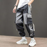 2021 New Hip-Hop Jogger Men's Black Harem Overalls Multi-Pocket Ribbon Men's Sports Pants Streetwear Casual