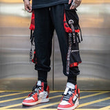 2021 New Hip-Hop Jogger Men's Black Harem Overalls Multi-Pocket Ribbon Men's Sports Pants Streetwear Casual