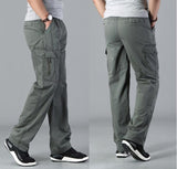 Summer Men cargo pants pocket zipper out door big size pants simple 6XL 7XL 8XL army green pants Straight trousers loose gray 48