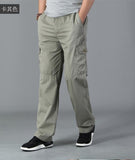 Summer Men cargo pants pocket zipper out door big size pants simple 6XL 7XL 8XL army green pants Straight trousers loose gray 48