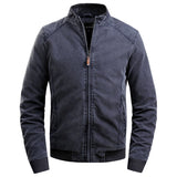 2021 New Plus Cotton Mens Jackets Stand Collar Simple Casual Men's Jacket Solid Color Warm Long Sleeve