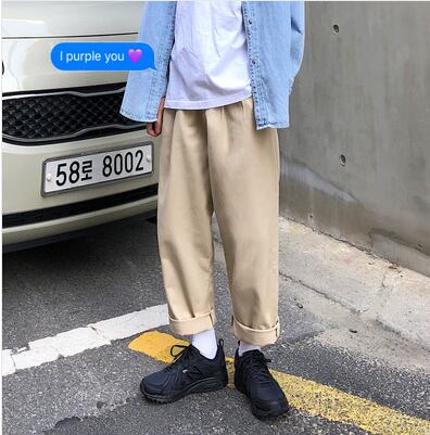 2021 Men's Simple Leisure Mens Cotton Harem Pants Loose Fashion Trend Black Color Casual Pants Male Trousers