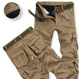 Mens Winter Pants Thick Warm Cargo Pants Casual Fleece Pockets Fur Trouser Plus Size Fashion Loose