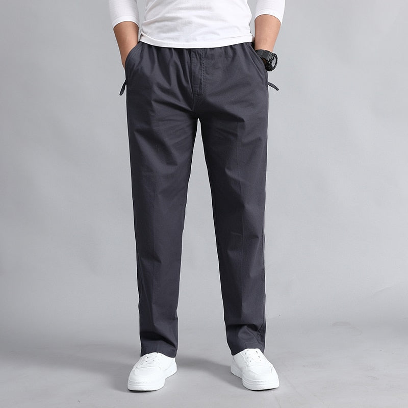Men's Casual Loose Pants Spring Autumn Cotton Multi-Pocket Cargo Pants Men Overalls Long Pants Straight Trousers