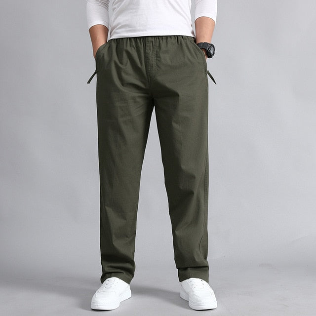 Men's Casual Loose Pants Spring Autumn Cotton Multi-Pocket Cargo Pants Men Overalls Long Pants Straight Trousers