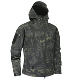 Men's Military Camouflage Fleece Jacket Shark Skin Soft Shell Military Tactical Jacket Male Camouflage Windbreakers 5XL