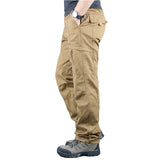 Overalls Men Cargo Pants Outwear Multi Pockets Military Army Tactical Pants Men Elastic Waist Straight Slacks Casual Trousers