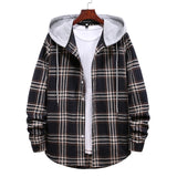 Hooded Long Sleeve Shirt Men Women 2020 High Quality Casual Plaid Printed Shirts Couple Clothes Hip Hop Streetwear Blouse Tops